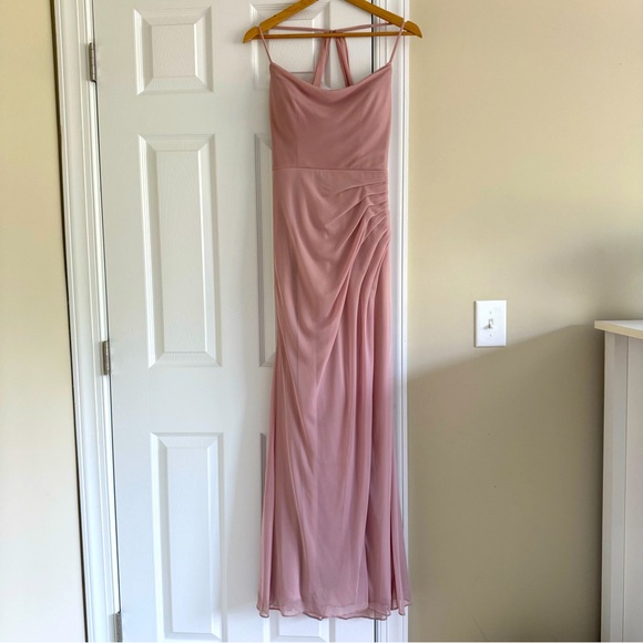 Azazie Blush Pink Maxi Dress - Picture 2 of 11